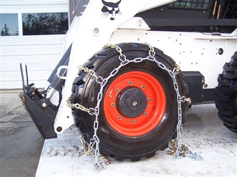 skid steer tire chains front or back|chains for tracked skid steer.